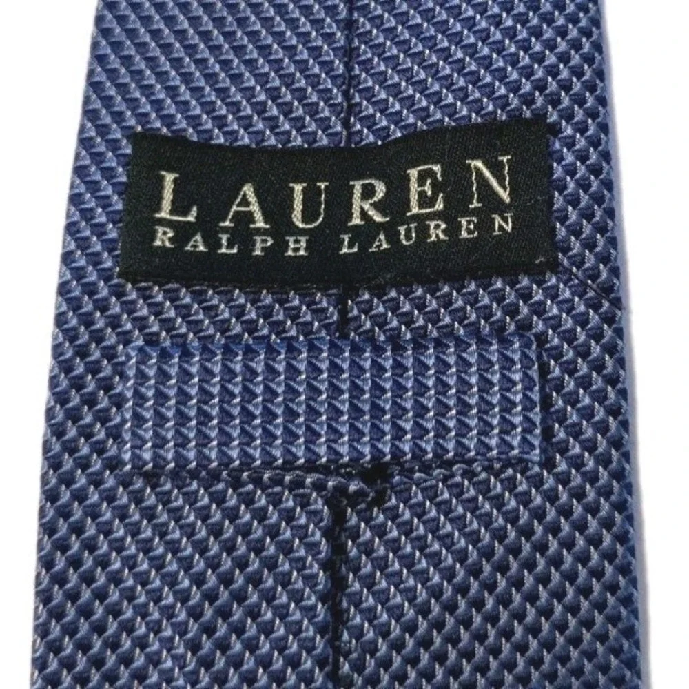 Lauren Ralph Lauren‎ Men's Navy Blue Patterned 100% Silk Tie Geometric Handmade